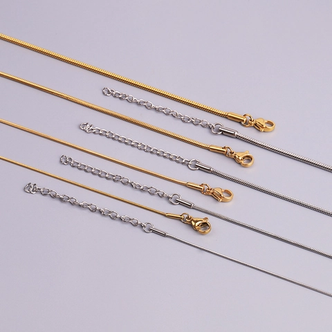 Edelstahl Rund Schlangenkette Halskette Minimalistisch Hip Hop Personalisierter Schmuck Für Herren Damen Gold Silber Stahl Halsketten