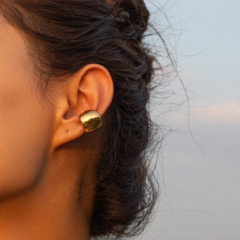 Σκουλαρίκια Ear Cuffs Από Ανοξείδωτο Ατσάλι Μινιμαλιστικά Πλατιά Χωρίς Τρύπα Γυαλισμένα Καθρέφτης Γεωμετρικά Για Γυναίκες