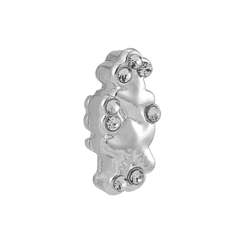 Alloy Rhinestone Charms DIY Jewelry Making Accessories Silver Color Heart Star Flower Shapes Bracelet Jewelry Findings