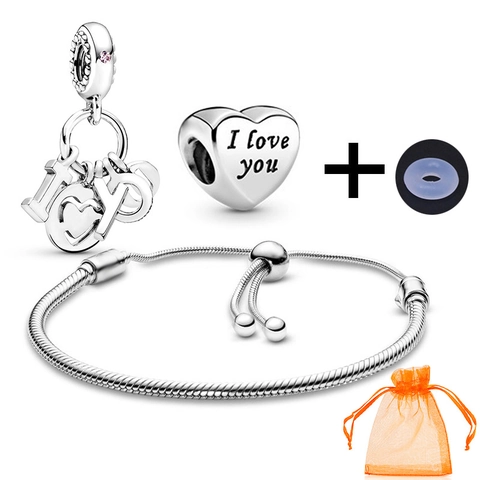 Alloy DIY Charm Bracelet Set For Women Silver Snake Chain With Heart Tree Of Life Pendants Fashion Rhinestone Jewelry Gift