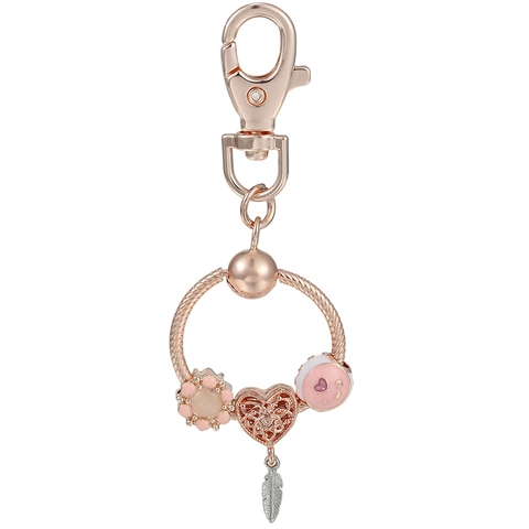 DIY Mom Portachiavi con Perline Oro Rosa Catena a Serpente Acchiappasogni Cuore Fiore Ciondolo Portachiavi Regalo Mamma