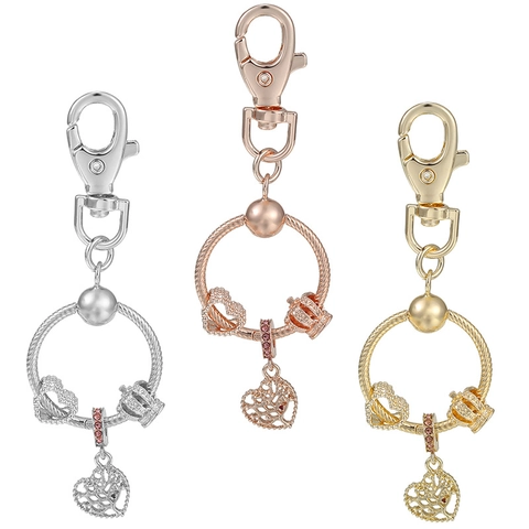 Legierung Strass Lebensbaum Schlüsselanhänger Mit Herz Krone Anhänger Mode Metall Schlüsselring Schmuck Für Damen Muttertag