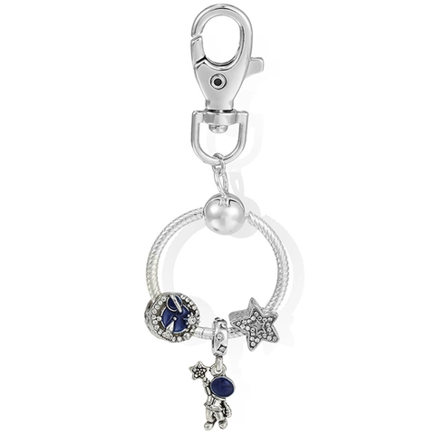 Sternenhimmel Serie DIY Astronaut Stern Mond Anhänger Metall Schlüsselanhänger Mode Kreative Weltraum Thema Schlüsselring Für Damen Taschenanhänger Schmuck
