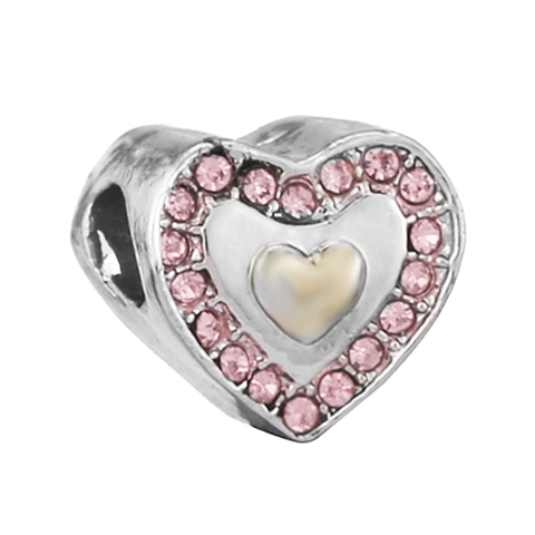 Alloy Pink Rhinestone Dolphin Heart Flower Charms Pendants For DIY Bracelet Necklace Jewelry Making Fashion Beads For Women