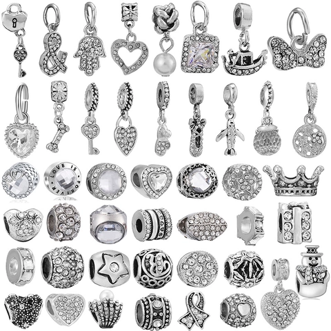 Christmas Charms Alloy Silver Plated Enamel Beads For DIY Bracelet Jewelry Santa Claus Snowman Reindeer Snowflake Pendants