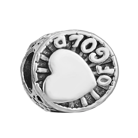 Luxury Alloy Heart Star Large Hole Charm Beads Silver Plated DIY Beaded Bracelet Accessories For Women Jewelry Making