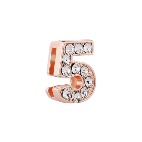 Alloy Rhinestone DIY Number Charms For Jewelry Making Rose Gold Silver Plated Metal Pendants Number Zero To Nine Accessories