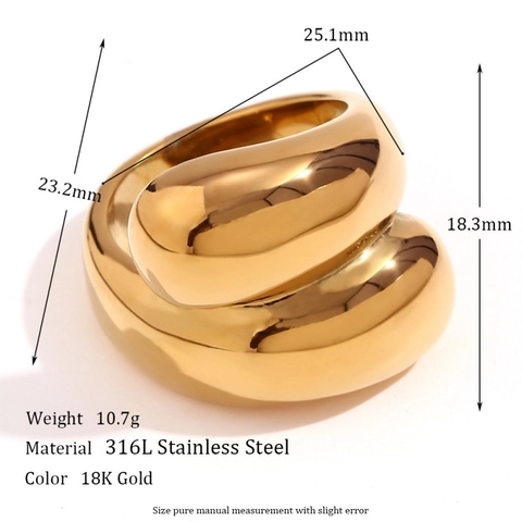 Vintage 18K Vergoldeter Edelstahl Ring Für Damen Geometrischer Zirkonia Inlay Verstellbarer Offener Ring Stern Mond Schmuck
