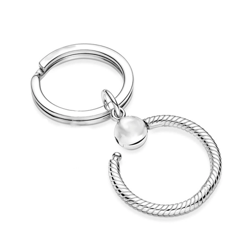 Portachiavi Moderno in Metallo Cuore Tondo per Donna Uomo DIY Gioielli Auto Portachiavi Texture Lisca Pesce Galvanizzato Regalo