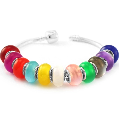 DIY Murano Stil Glasperlen Mit Metallkern Großlochperlen Mehrfarbige Katzenaugenperlen Für Schmuckherstellung Armband Charms Damen Schmuckzubehör
