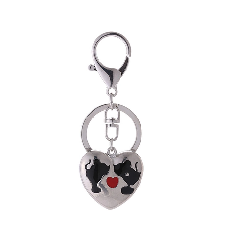Hartvorm Wereldkaart Kat Legering Sleutelhanger Goud Zilver Metalen Sleutelring Voor Vrouwen Tas Hanger Sieraden Cadeau