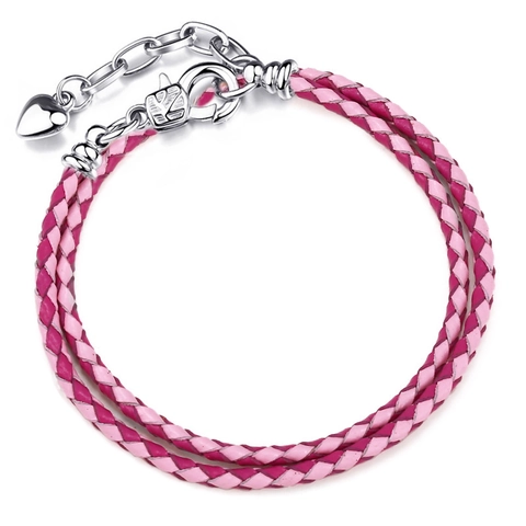 Dames Dubbele Wikkel Gevlochten Leren Armband Met Harthanger Legering Karabijnsluiting Mode Sieraden Cadeau Meerkleurig