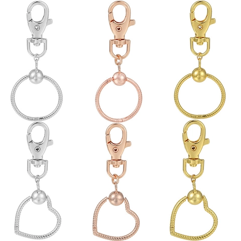 Fai da Te Catena Serpente Metallo Portachiavi Con Moschettone Cuore Tondo Cornice Borsa Pendente Accessorio Gioielli