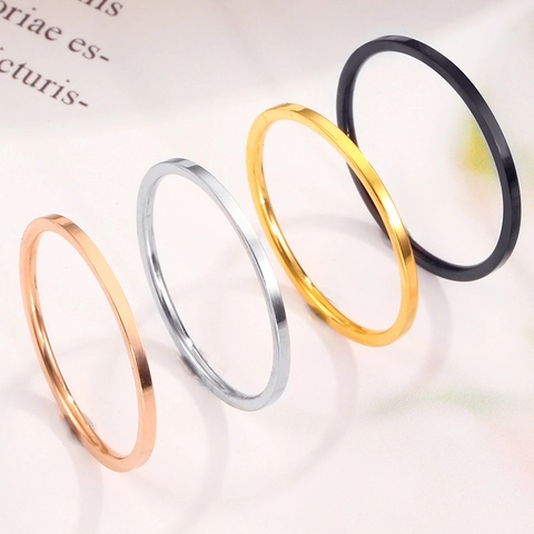 Minimalistisch Titanstahl Dünn Schlicht Bandring Für Damen Herren Hochglanzpoliert Edelstahl Stapelbar Fingerring