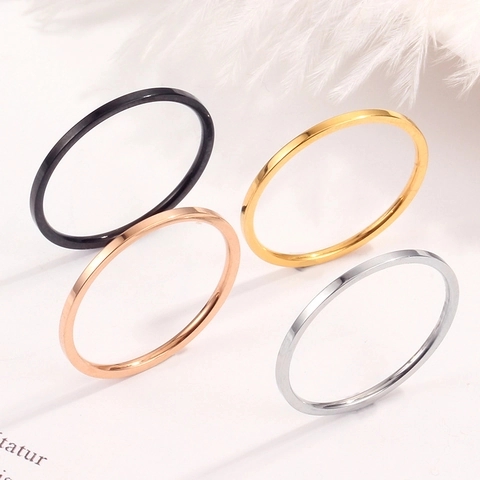 Minimalistisch Titanstahl Dünn Schlicht Bandring Für Damen Herren Hochglanzpoliert Edelstahl Stapelbar Fingerring