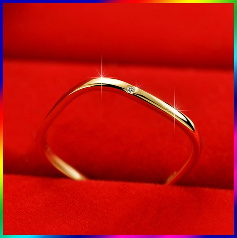 Minimalistischer Titanstahl Quadratischer Ring Für Damen Zirkonia Eingelegt Gold Roségold Silber Plattierter Eleganter Schmuck