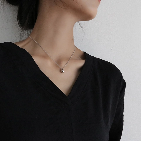 Minimalist Stainless Steel Waterdrop Pendant Necklace For Women Elegant Mirror Polished Tear Drop Clavicle Chain Jewelry
