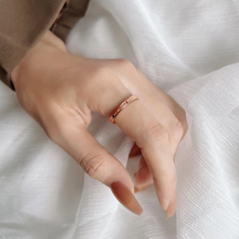Minimalistischer Ring Aus Titanstahl Mit Gravur Für Damen Modischer Dünner Ring Täglicher Schmuck Geschenk