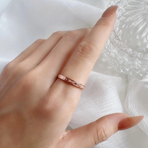 Minimalistischer Ring Aus Titanstahl Mit Gravur Für Damen Modischer Dünner Ring Täglicher Schmuck Geschenk
