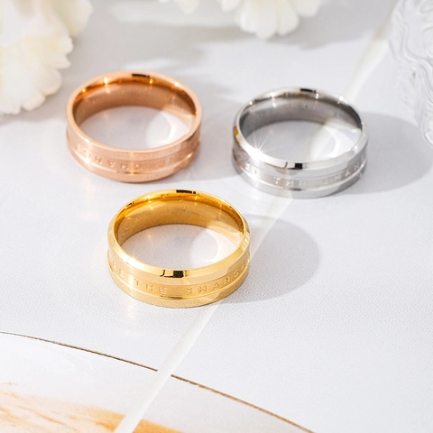 Edelstahl Ring Gravur "BE THE CHANGE" Gebürstet Titanium Stahl Band Herren Damen Hip Hop Punk Mode Schmuck Geschenk
