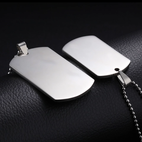 Minimalist Stainless Steel Dog Tag Necklace For Men Women Polished Blank Military Style Pendant Necklace Jewelry Gift