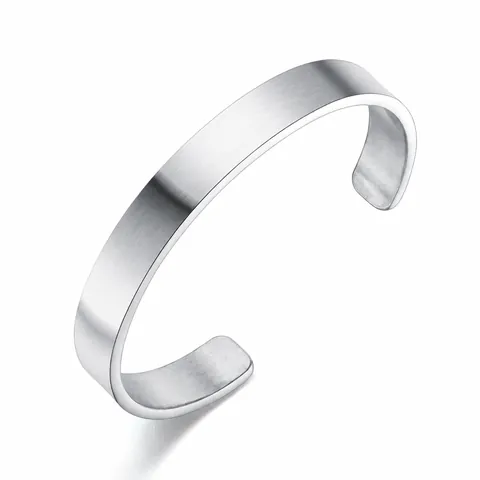 Brazalete de Acero Inoxidable Cepillado Minimalista Para Hombre Mujer Unisex Hip Hop Punk Estilo Joyería de Moda