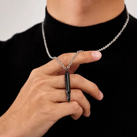 Herren Edelstahl Kugel Anhänger Halskette Hip Hop Punk Stil Titanstahl Polierter Schmuck Für Täglich Tragen Party Geschenk