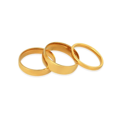 Anillos de Banda Lisa de Acero Inoxidable Minimalistas Chapados en Oro de Alto Pulido Anillos Apilables Joyería de Moda para Mujeres Hombres