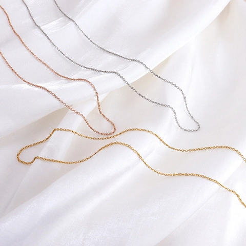 Minimalist Stainless Steel O-Chain Necklace For Women Men High Polished Thin Metallic Link Chain Adjustable Simple Jewelry Necklace Gift