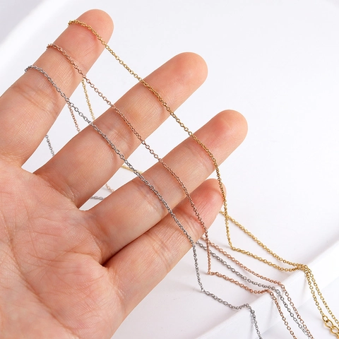 Minimalist Stainless Steel O-Chain Necklace For Women Men High Polished Thin Metallic Link Chain Adjustable Simple Jewelry Necklace Gift