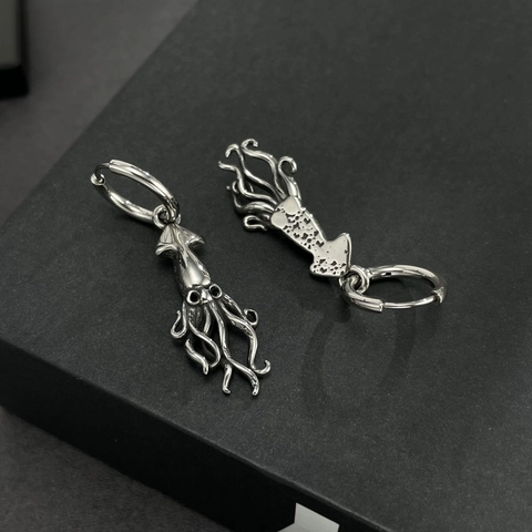 Orecchini a Cerchio Pendenti Tentacolo Polpo in Acciaio Inossidabile per Donna Tema Vita Marina Stile Gothic Punk Gioielli Strass