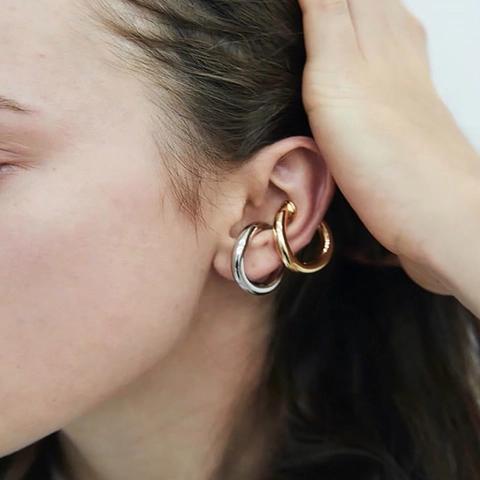 Minimalistische Kupfer Geometrische Ohrmanschetten Für Damen Poliert Gold Silber Offene Ohrringe Stapelbare Clip Schmuck Ring