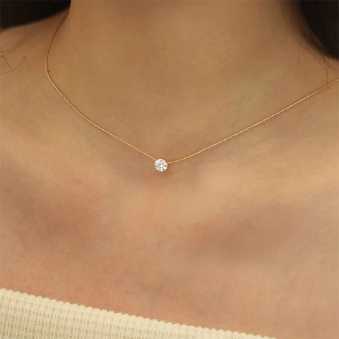 Herz Anhänger Halskette 316L Edelstahl Zirkon Minimalistisch Zierlich Schlüsselbein Kette Schmuck Für Frauen Elegant Vergoldet