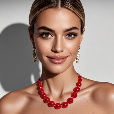 Vintage Royal Style Chunky Artificial Pearl Necklace For Women Oversized Bead Choker Fashion Jewelry Statement Necklace