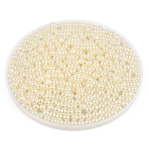 Cuentas de Perlas Artificiales de Imitación DIY Redondas de Plástico ABS Cuentas Sueltas Con Agujeros Para Hacer Joyas Pulsera Collar Artesanía