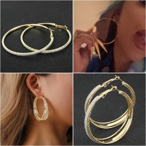 Fashion Alloy Geometric Hollow Earrings For Women Gold Silver Plated Bohemian Drop Dangle Jewelry For Party Wedding Anniversary