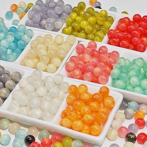 Starry Galaxy Resin Beads Mermaid Glitter Round Spacer Beads For DIY Jewelry Making Bracelets Necklaces Handmade Accessories