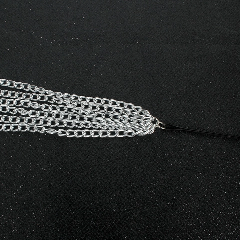 Catena per Capelli Lunga con Nappa in Alluminio Argento Estensione Parrucca Forcina Fermaglio per Capelli a Strati Gioielli per Donna