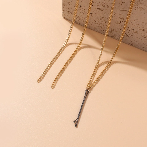 Fashion Women Gold Aluminum Alloy Hair Chain With Black Clip Long Tassel Multi Layer Hair Accessory For Party Decoration
