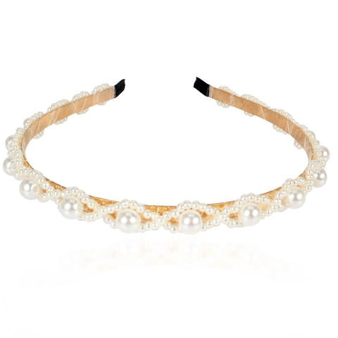 Elegante Diadema de Aleación con Perlas Artificiales para Mujer Diadema Vintage Novia Boda Fiesta Accesorios Cabello Joyería