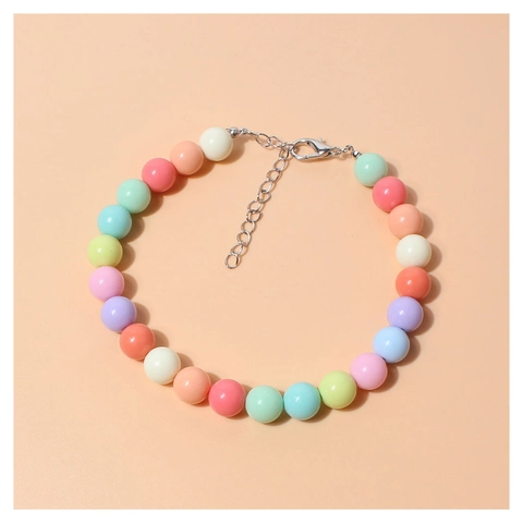 Adjustable Resin Macaron Beads Pet Necklace For Dogs Cats Candy Color Colorful Cute Puppy Kitten Jewelry Decorative Collar