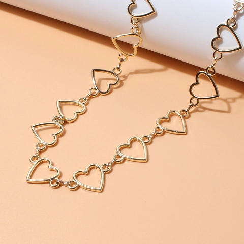 Women Hollow Heart Waist Chain Alloy Metal Belly Chain For Jeans Dress Adjustable Fashion Hip Hop Body Jewelry Accessory