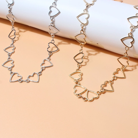 Women Hollow Heart Waist Chain Alloy Metal Belly Chain For Jeans Dress Adjustable Fashion Hip Hop Body Jewelry Accessory