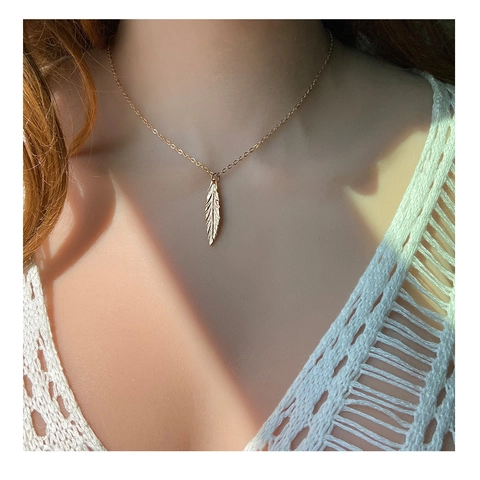 Collana con Pendente a Forma di Foglia Fiore Uccello in Lega con Strass per Donna Gioielli Bohémien Placcati Oro Rosa Oro per Festa