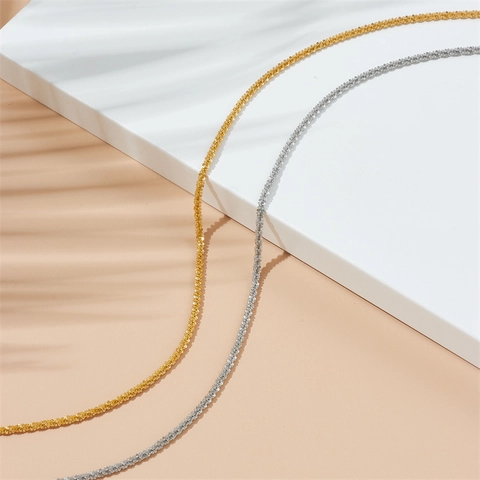 Minimalistische Roestvrijstalen Ketting Voor Dames Goud Zilver Verguld Verfijnde Glinsterende Choker Mode Sieraden Dagelijkse Accessoires