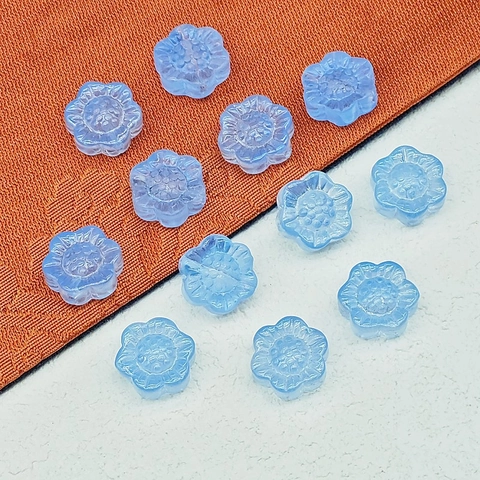 14mm Sunflower Lampwork Glass Beads Floral Pattern Straight Hole Loose Beads For DIY Bracelet Necklace Jewelry Making Materials