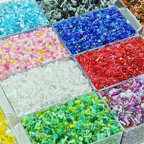Mixed Colors DIY Glass Seed Beads And Bugle Beads For Jewelry Making Handmade Bracelet Necklace Ring Embroidery Materials