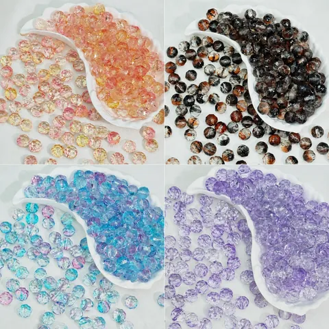 High Brightness Faceted Round Disco Beads Artificial Crystal Glass Spacer Beads For DIY Jewelry Making Bracelet Necklace Accessory