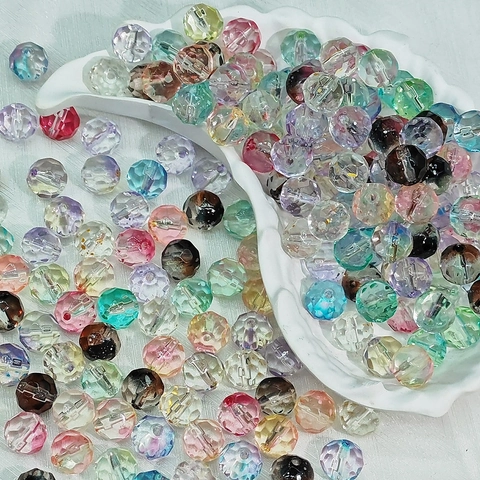 Perline Disco Tonde Sfaccettate ad Alta Luminosità in Cristallo Artificiale Vetro Distanziatori per Creazione Gioielli DIY Bracciale Collana Accessorio