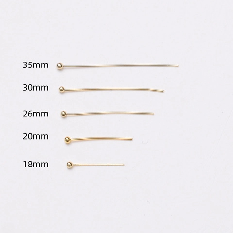 Copper Ball Head Pins Gold Plated For DIY Jewelry Making Findings Earrings Connecting Accessory Handcrafted Supply Findings